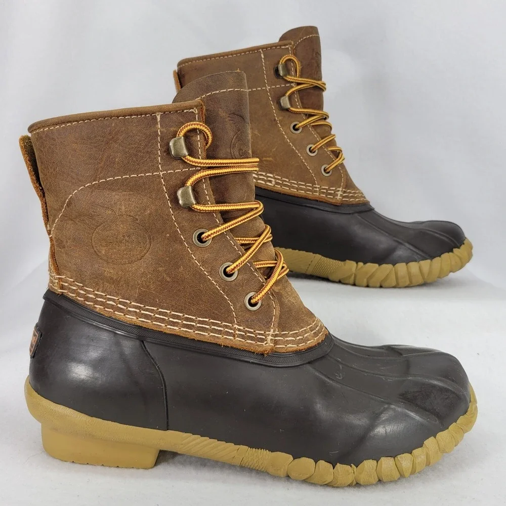 Georgia Boot Mens 4M Brown Leather Duck Boot Marshland 6